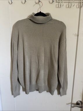 Mondo Uomo Taupe Grey Turtleneck Knit Sweater L
